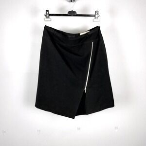 Eric‎ Alexandre Asymmetric Zip Skirt Size Large 42 Black Tailored Office